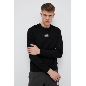 EA7 Emporio Armani hanorac de bumbac barbati, culoarea negru, cu imprimeu