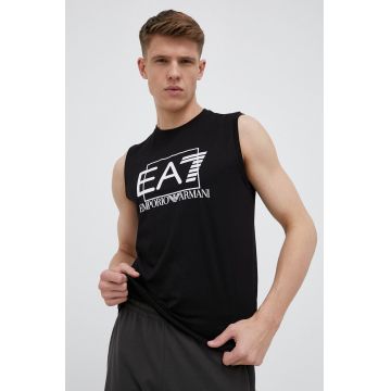 EA7 Emporio Armani tricou din bumbac culoarea negru