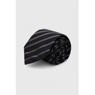 HUGO cravata de matase culoarea negru
