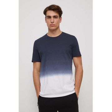 Medicine tricou din bumbac culoarea albastru marin, neted