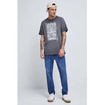 Medicine tricou din bumbac culoarea negru, cu imprimeu