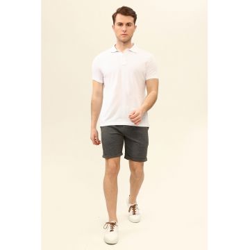 Pantaloni scurti cu talie medie si snur in talie Pantaloni scurti cu talie medie si snur in talie