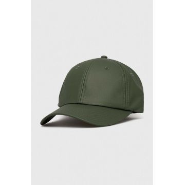 Rains șapcă 13600 Cap culoarea verde, neted 13600.65-65Evergree