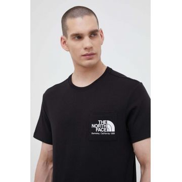 The North Face tricou din bumbac culoarea negru, cu imprimeu