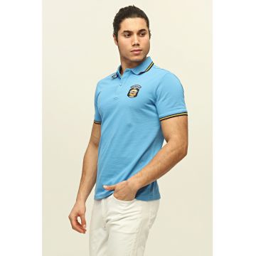 Tricou polo de bumbac cu detalii brodate