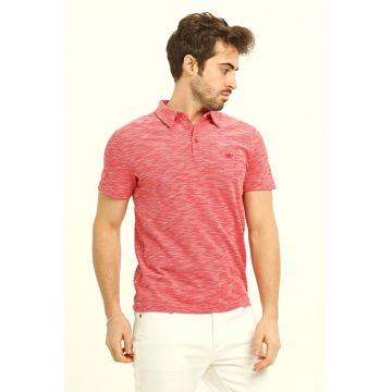 Tricou polo regular fit cu logo discret