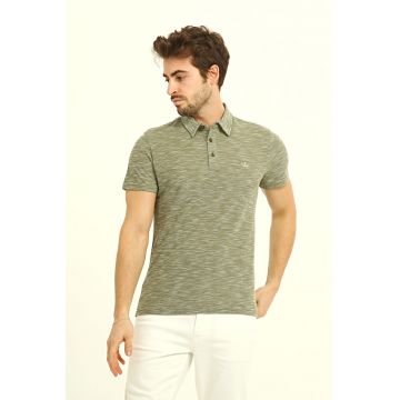 Tricou polo regular fit cu logo discret