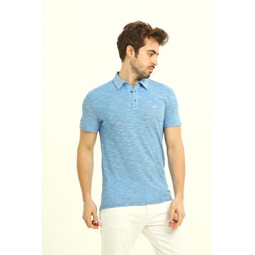 Tricou polo regular fit cu logo discret