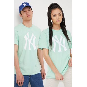 47brand tricou din bumbac Mlb New York Yankees culoarea verde, cu imprimeu