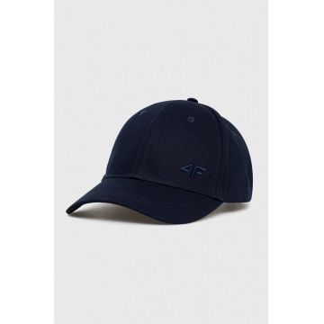 4F șapcă de baseball din bumbac culoarea albastru marin, neted