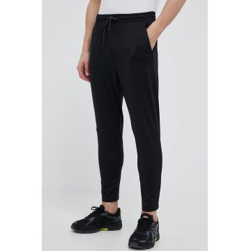 4F pantaloni de antrenament culoarea negru, neted