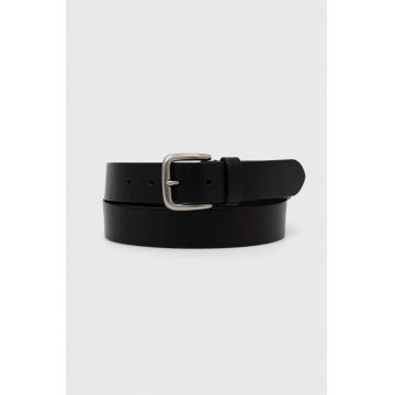 AllSaints curea de piele barbati, culoarea negru