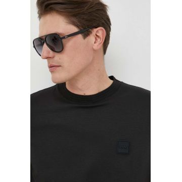 BOSS tricou din bumbac culoarea negru, cu imprimeu
