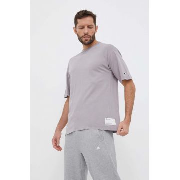 Champion tricou din bumbac culoarea gri, neted