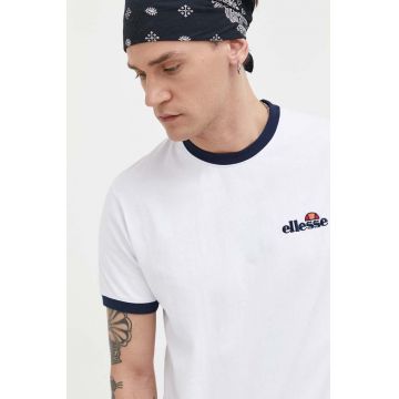 Ellesse tricou din bumbac culoarea alb, cu imprimeu SHR10164-WHITE