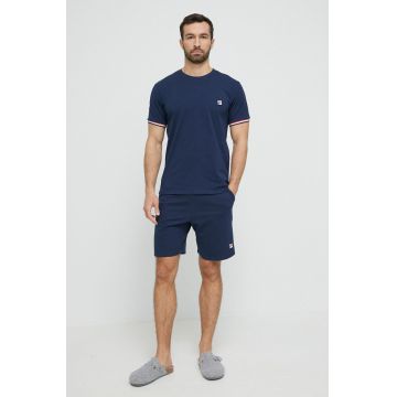Fila pijama barbati, culoarea albastru marin, cu imprimeu