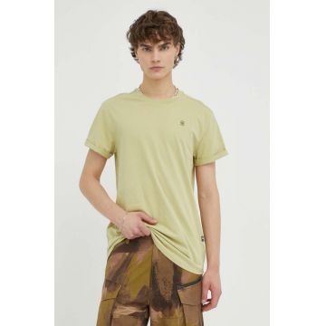 G-Star Raw tricou din bumbac culoarea verde, neted