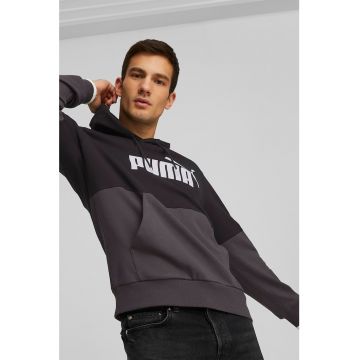 Hanorac cu model colorblock si imprimeu logo