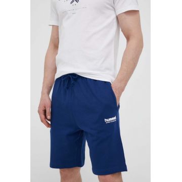 Hummel pantaloni scurti barbati, culoarea albastru marin, melanj