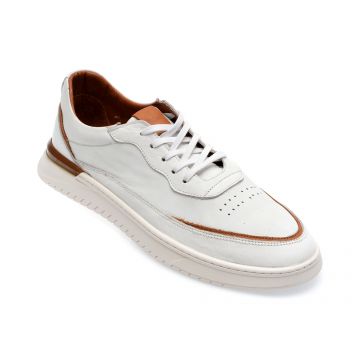 Pantofi GRYXX albi, M6920, din piele naturala