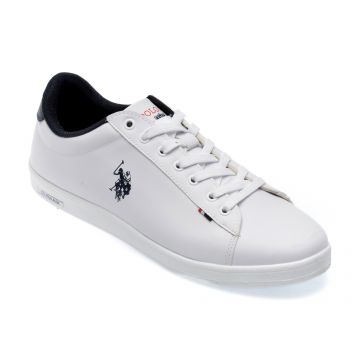 Pantofi US POLO ASSN albi, FRAN3FX, din piele ecologica