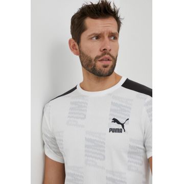 Puma tricou barbati, culoarea alb, modelator