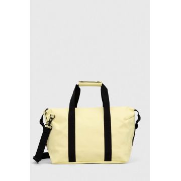 Rains geanta 13190 Weekend Bag Small culoarea galben