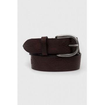 Sisley curea de piele barbati, culoarea maro