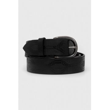 Sisley curea de piele barbati, culoarea negru