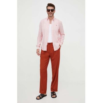 United Colors of Benetton pantaloni barbati, culoarea maro, drept