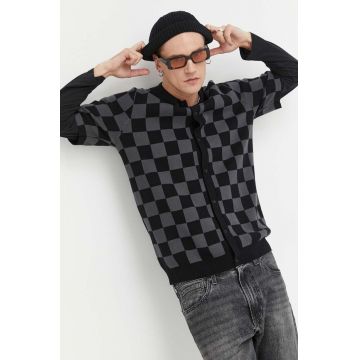 Vans polo de bumbac culoarea negru, modelator