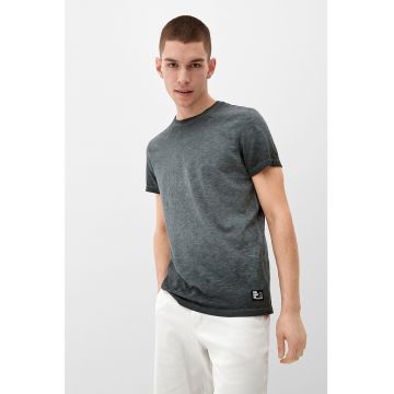 Tricou de bumbac cu decolteu la baza gatului