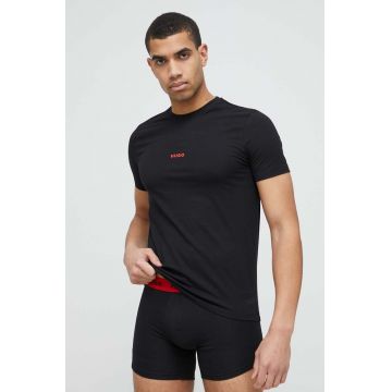 HUGO tricou și boxeri culoarea negru, neted