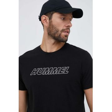 Hummel tricou de antrenament Callum culoarea negru, cu imprimeu