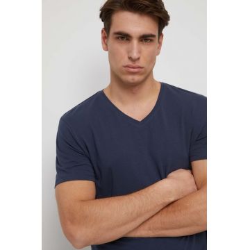 Medicine tricou barbati, culoarea albastru marin, neted