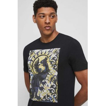 Medicine tricou barbati, culoarea negru, cu imprimeu