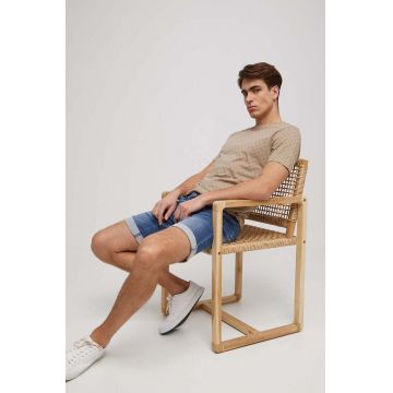 Medicine tricou din bumbac barbati, culoarea bej, modelator