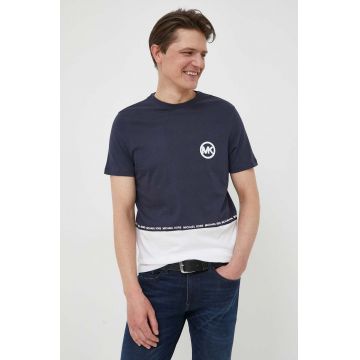 Michael Kors tricou din bumbac culoarea albastru marin, modelator