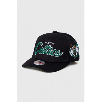 Mitchell&Ness șapcă din amestec de lână BOSTON CELTICS culoarea negru, cu imprimeu