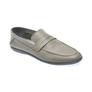 Mocasini GRYXX gri, 91806A, din piele naturala