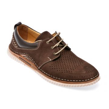 Pantofi BRAVELLI maro, 11200, din nabuc