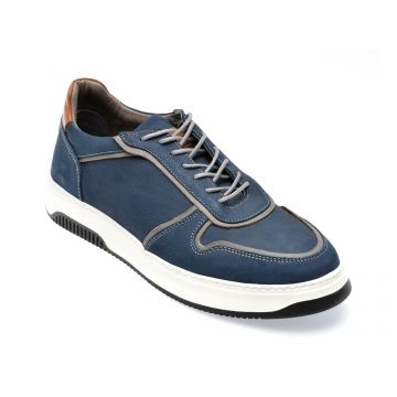 Pantofi GRYXX albastri, M6804, din nabuc