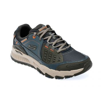 Pantofi SKECHERS bleumarin, ARCH FIT, din piele ecologica si material textil