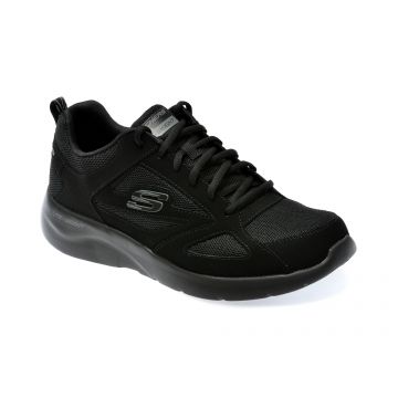 Pantofi SKECHERS negri, DYNAMIGHT 2.0, din piele ecologica si material textil