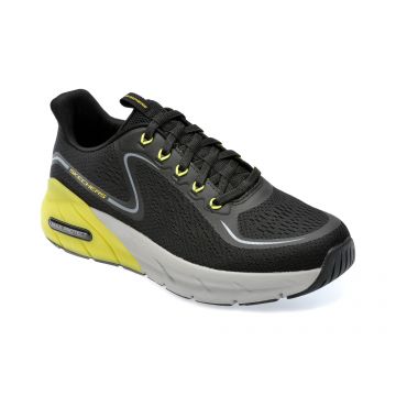 Pantofi SKECHERS negri, MAX PROTECT SPORT, din material textil