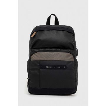 Pepe Jeans rucsac barbati, culoarea negru, mare, modelator