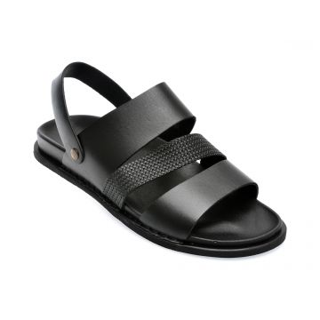 Sandale GRYXX negre, 14310, din piele naturala