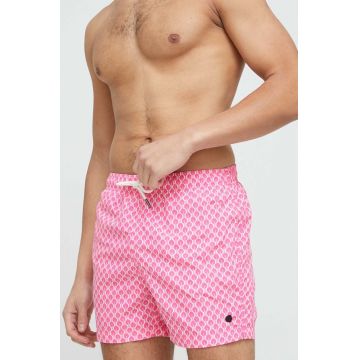 Superdry pantaloni scurti de baie culoarea roz