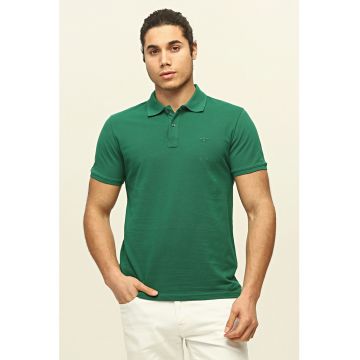 Tricou polo de bumbac cu broderie pe piept