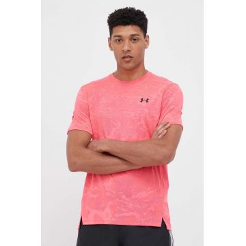 Under Armour tricou barbati, culoarea roz, neted